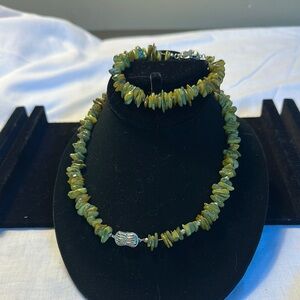 Jade  Necklace and Bracelet Set